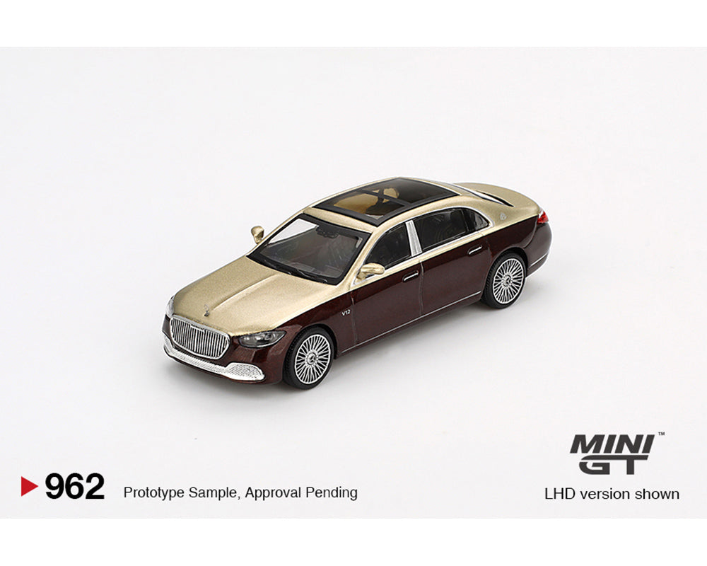 Mini GT 1:64 Mercedes-Maybach S680 – Gold / Dark Red Metallic