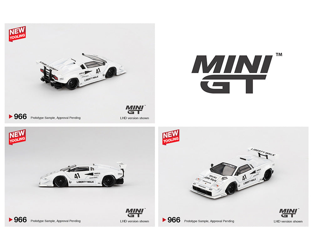 Mini GT 1:64 Lamborghini Countach LB-WORKS – White – 2024 Tokyo Auto Salon