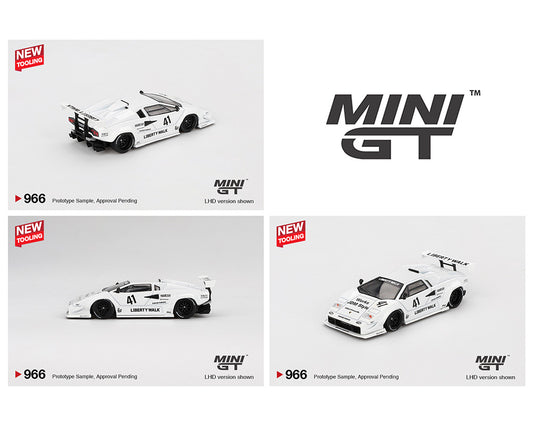 Mini GT 1:64 Lamborghini Countach LB-WORKS – White – 2024 Tokyo Auto Salon