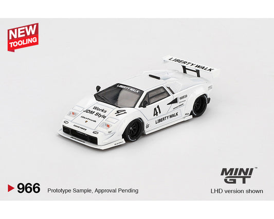 Mini GT 1:64 Lamborghini Countach LB-WORKS – White – 2024 Tokyo Auto Salon