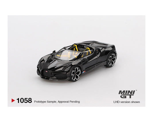 (Preorder) Mini GT 1:64 Bugatti W16 – Mistral Black