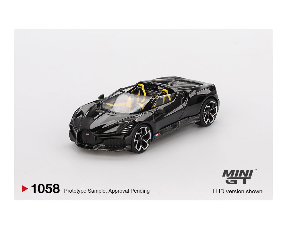 (Preorder) Mini GT 1:64 Bugatti W16 – Mistral Black