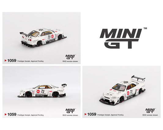 Mini GT 1:64 Nissan LB-ER34 Super Silhouette ATHLETE/COLLET – White