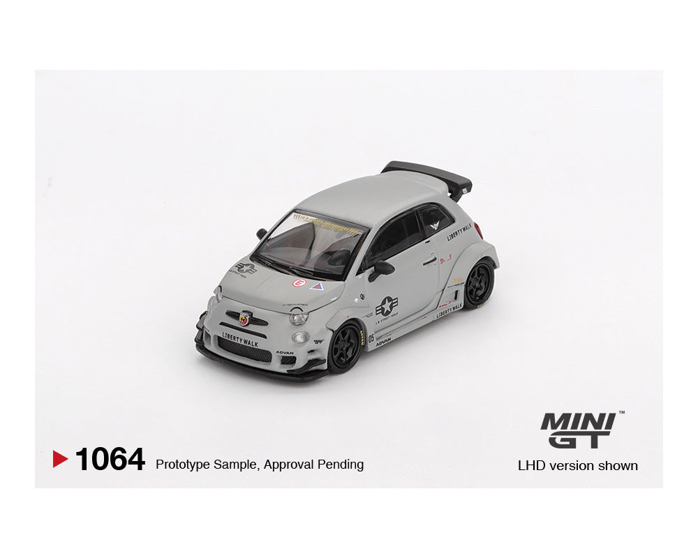 (Preorder) Mini GT 1:64 Abarth 595 LB-WORKS x Abas Works Fighters – Matte Grey – Mijo Exclusives