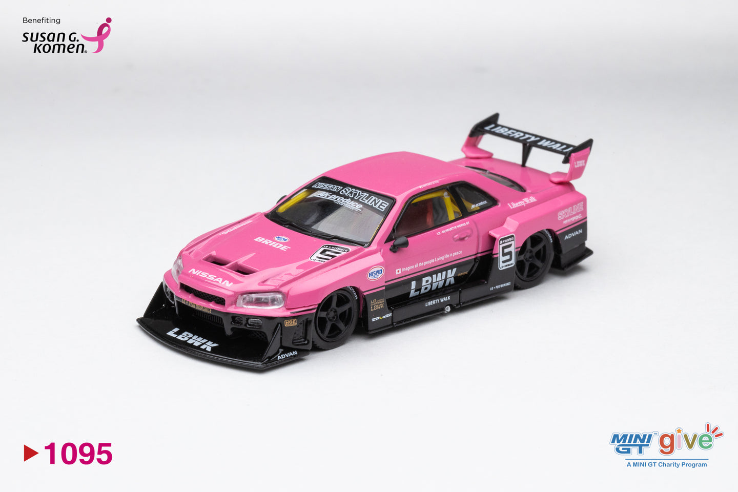 DiecastTalk X MiniGT Give 1/64 Nissan LB-ER34 Pink (PRE-SALE)