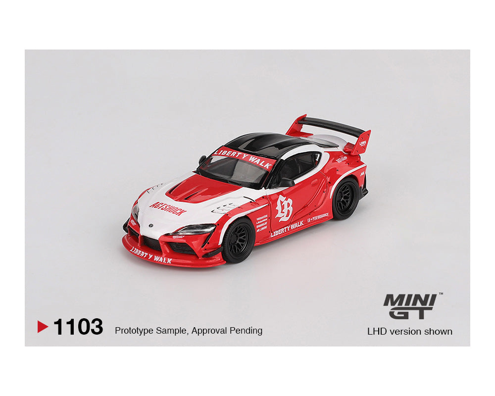 (Preorder) Mini GT 1:64 LB★WORKS Toyota GR Supra – Red/White