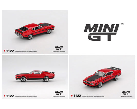 (Preorder) Mini GT 1:64 Ford Mustang Mach1 1971 – Race Red – Mijo Exclusives
