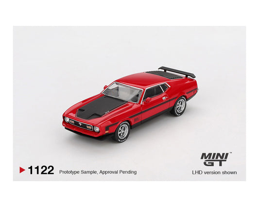 (Preorder) Mini GT 1:64 Ford Mustang Mach1 1971 – Race Red – Mijo Exclusives