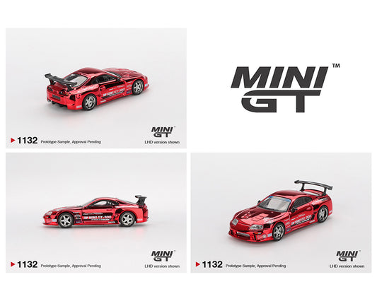 Mini GT 1:64 Toyota Supra (A80) Top Secret GT-300 Top Secret – Red Chrome