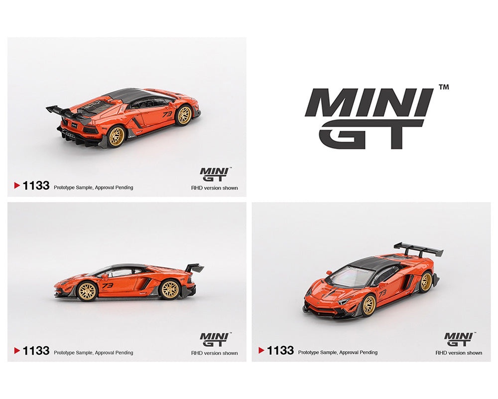 Mini GT 1:64 LB★WORKS Lamborghini Aventador – Orange – MDX 2025