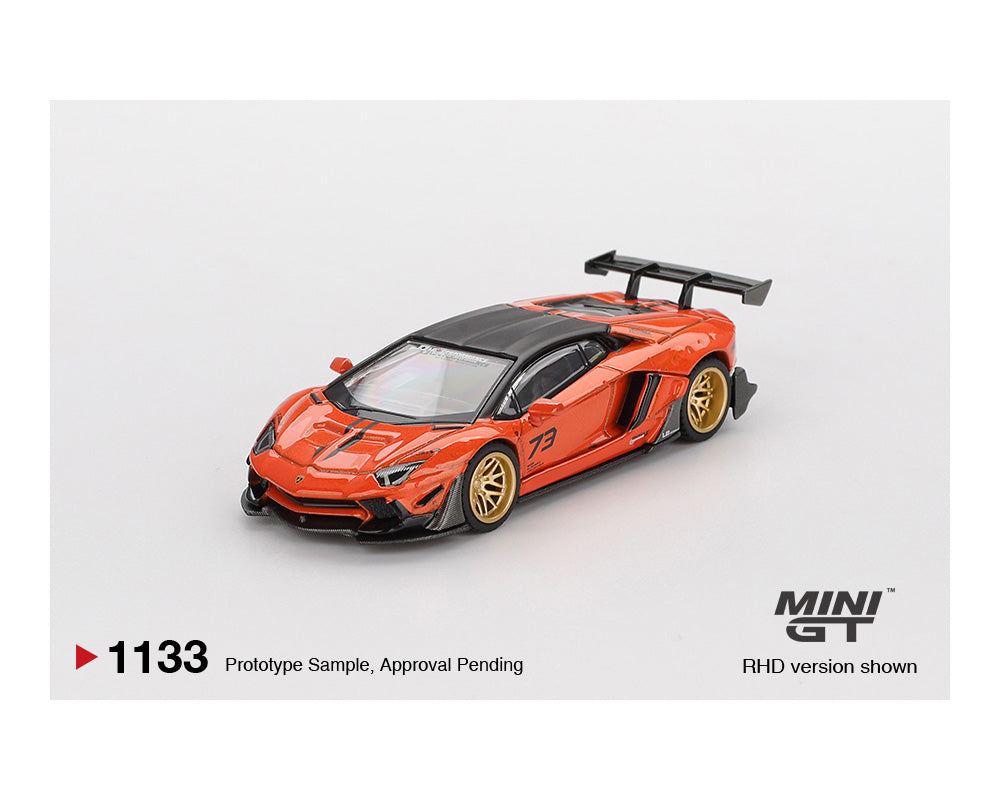 Mini GT 1:64 LB★WORKS Lamborghini Aventador – Orange – MDX 2025