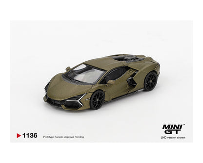 Mini GT 1:64 Lamborghini Revuelto – Verde Gea Matte Green