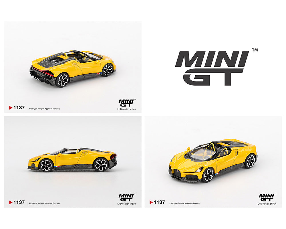 Mini GT 1:64 Bugatti W16 – Mistral Yellow – DiecastTalk