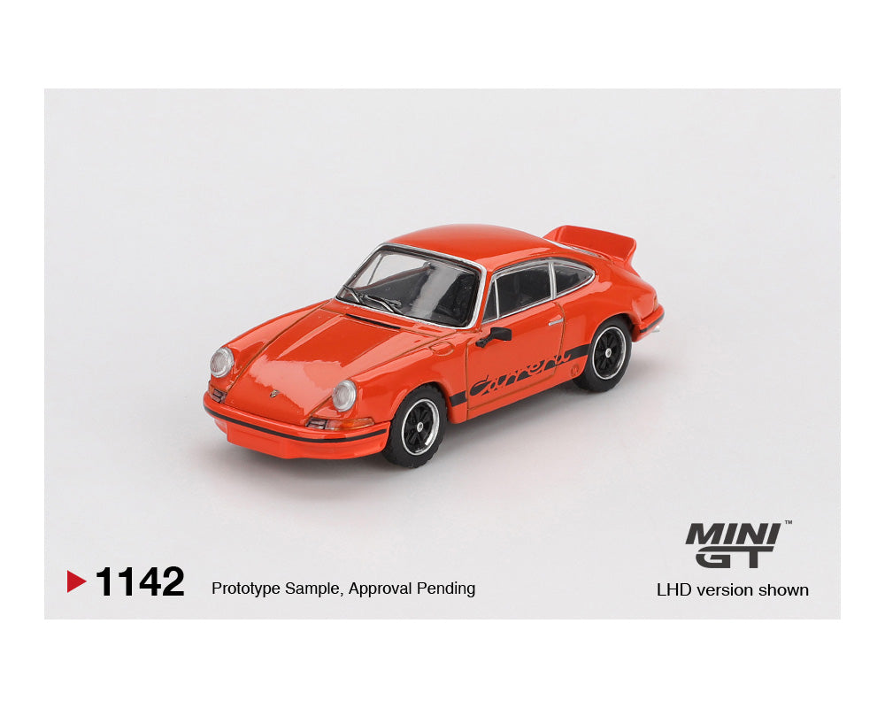 Mini GT 1:64 Porsche 911 Carrera RS 2.7 – Tangerine with Black Livery