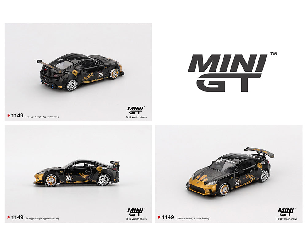 Mini GT 1:64 Toyota GR86 LB☆Nation – Black / Gold – DiecastTalk