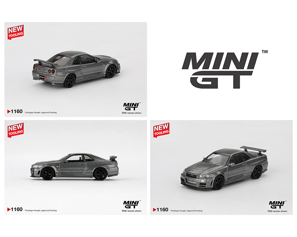 Mini GT 1:64 Nissan Skyline GT-R Dark Metal Gray (NISMO BNR34 CRS Version)