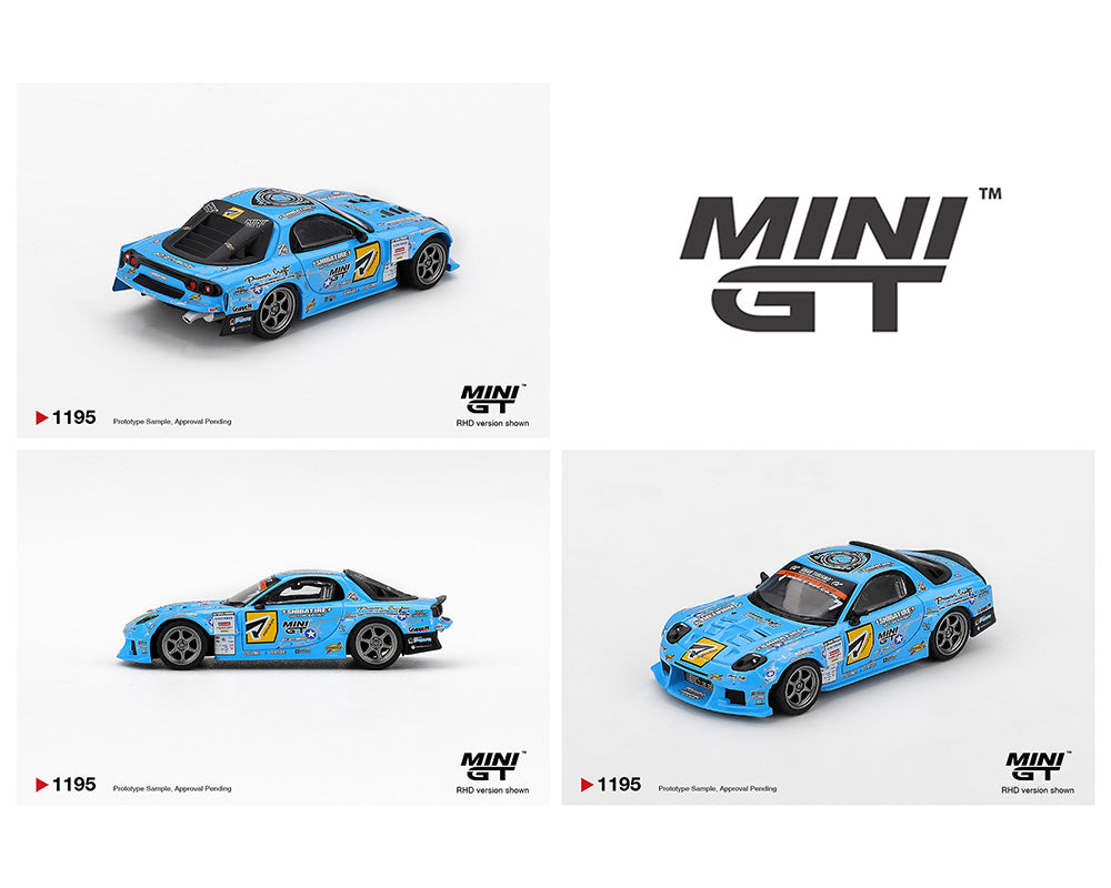 Mini GT 1:64 Mazda RX-7 RE-Amemiya 2025 D1GP – Blue – DiecastTalk