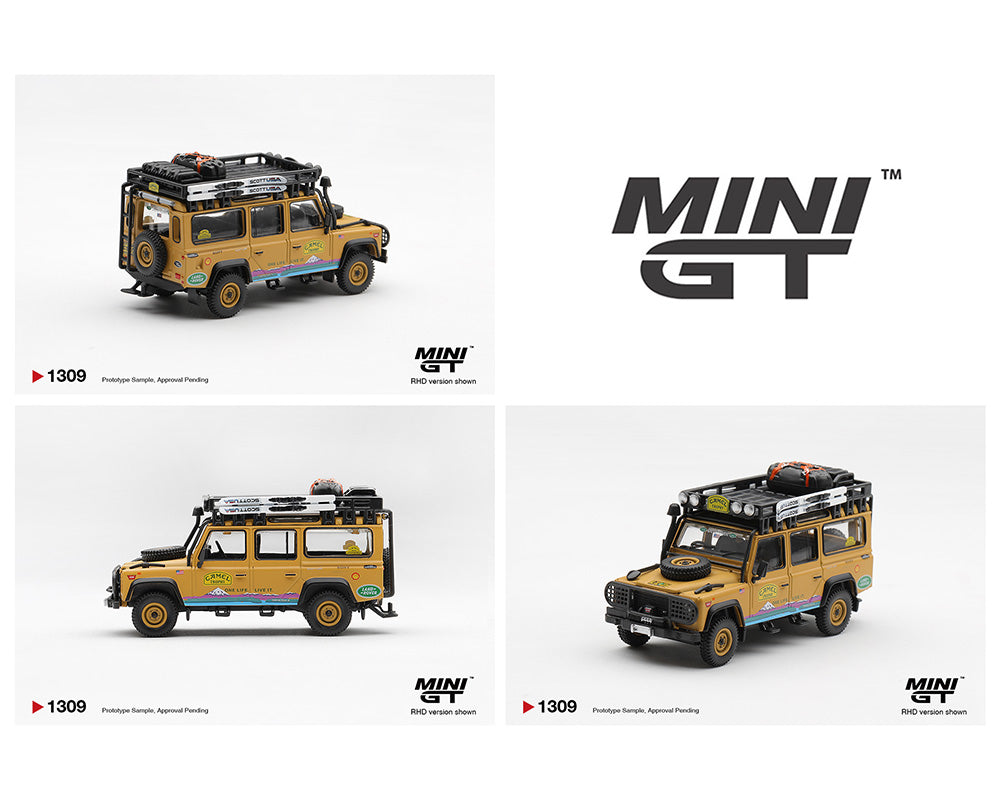 Mini GT 1:64 Land Rover Defender 110 1998 Camel Trophy Tierra del Fuego CT.10 USA