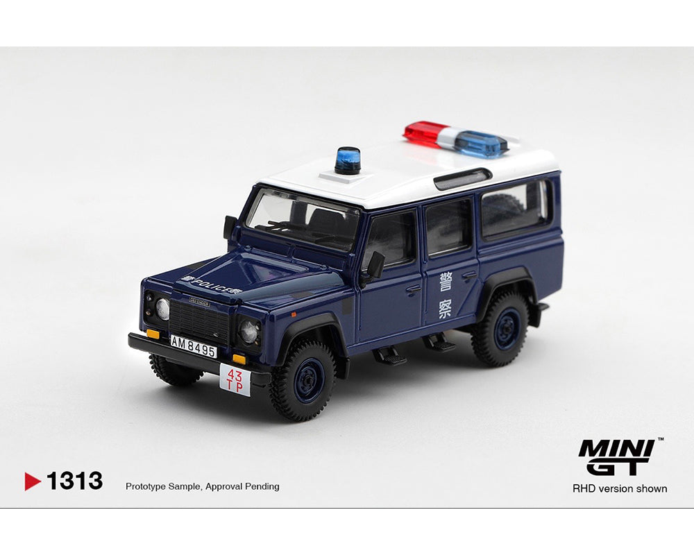 Mini GT 1:64 Land Rover Defender 110 Royal HK Police Tai Po District – Blue – Hong Kong Exclusive – Limited Edition