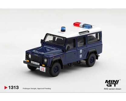 Mini GT 1:64 Land Rover Defender 110 Royal HK Police Tai Po District – Blue – Hong Kong Exclusive – Limited Edition