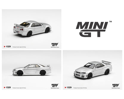 Mini GT 1:64 Nissan NISMO R34GT-R Z-tune Z-Tune Silver – Limited Edition