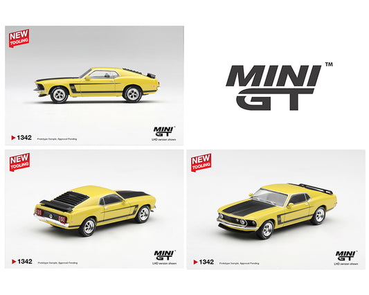 Mini GT 1:64 Ford Mustang Boss 302 1969 – Bright Yellow – Limited Edition