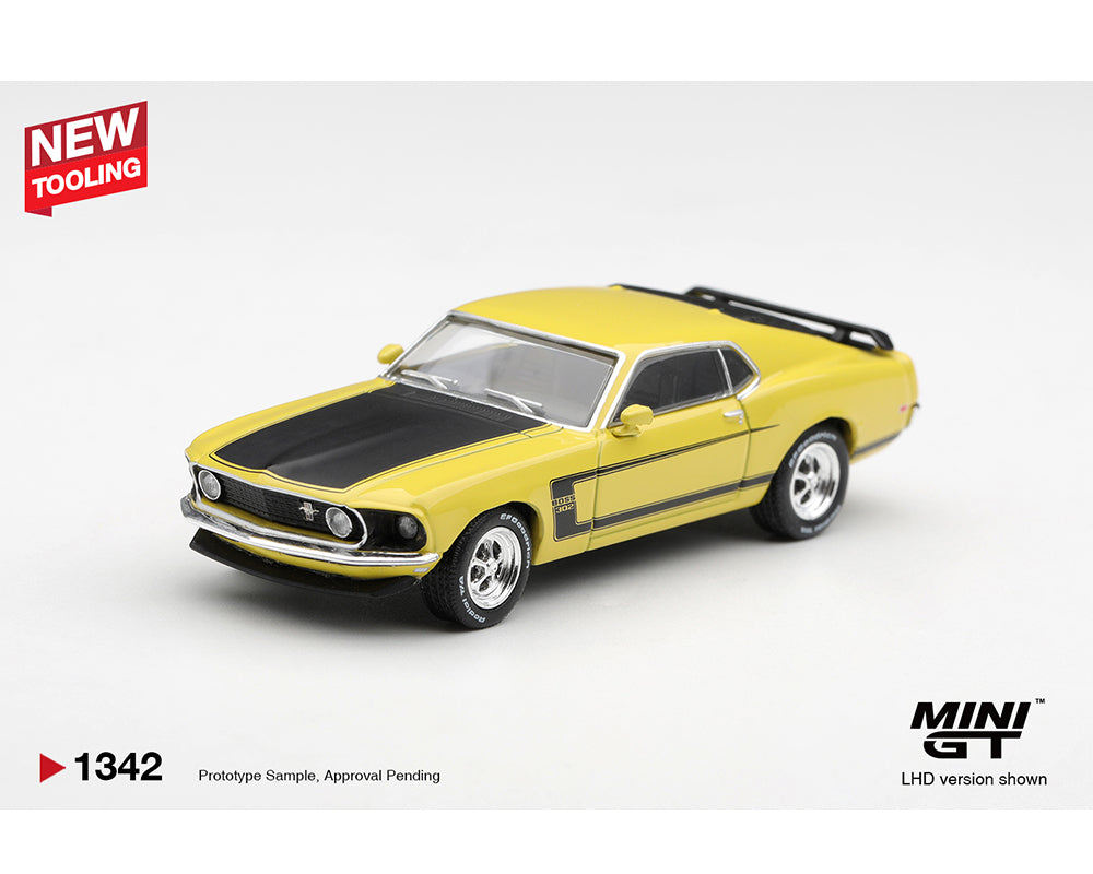 Mini GT 1:64 Ford Mustang Boss 302 1969 – Bright Yellow – Limited Edition