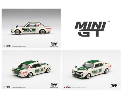 Mini GT 1:64 Nissan Skyline LB-WORKS “HAKOSUKA” – White / Green- Limited Edition