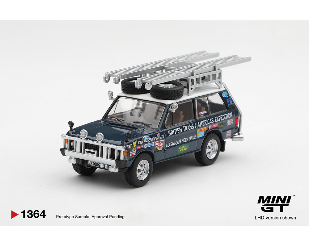 Mini GT 1:64 Range Rover 1971 British Trans-Americas Expedition (VXC-765K) – Limited Edition