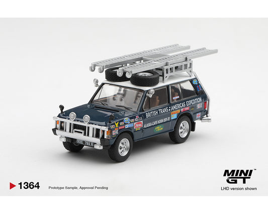 Mini GT 1:64 Range Rover 1971 British Trans-Americas Expedition (VXC-765K) – Limited Edition