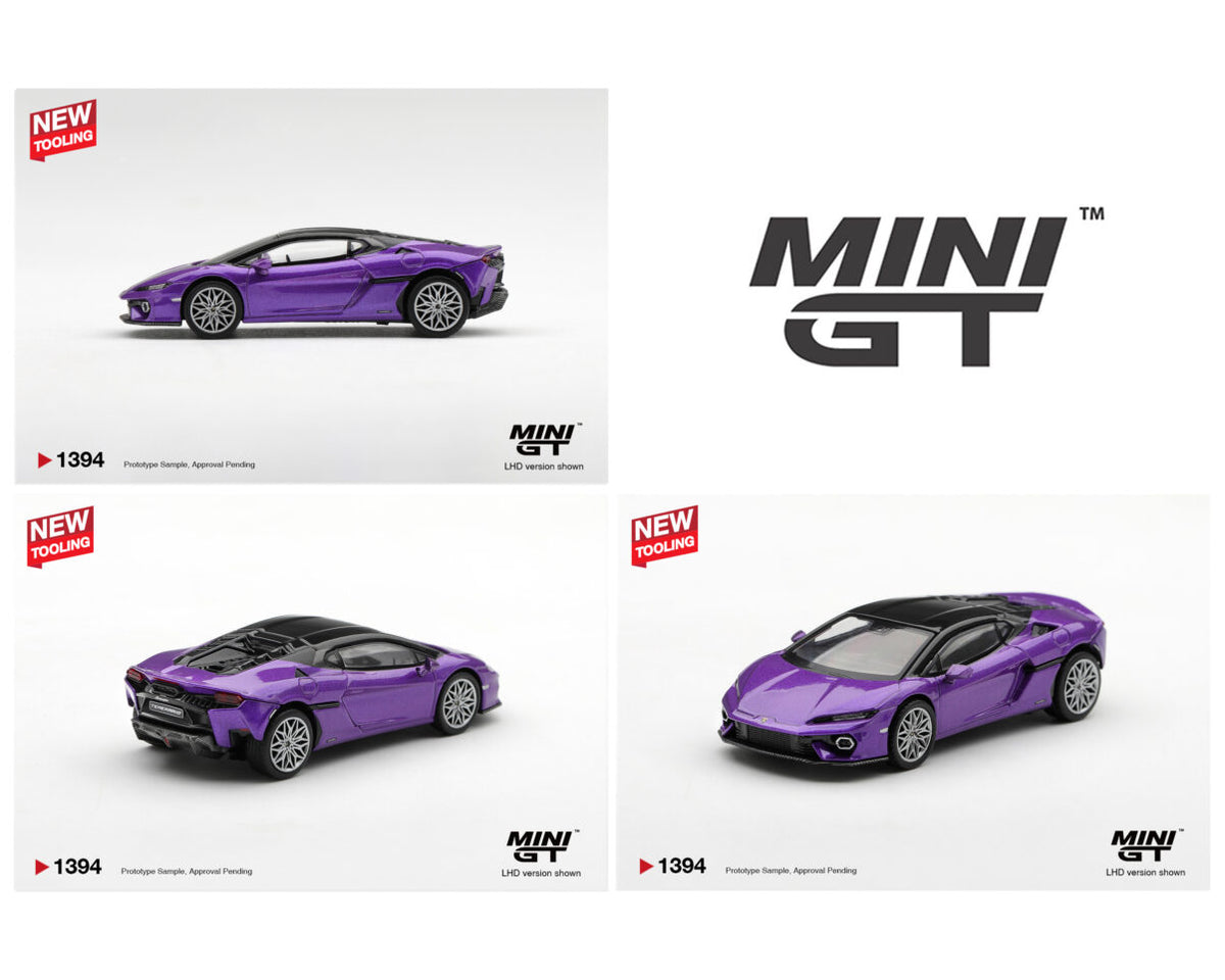 Mini GT 1:64 Lamborghini Temerario Viola Pasifae – Limited Edition