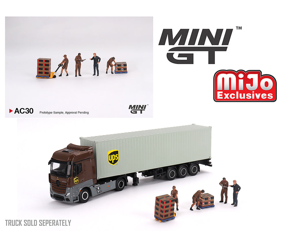 Mini GT 1:64 Figurine UPS Driver and workers
