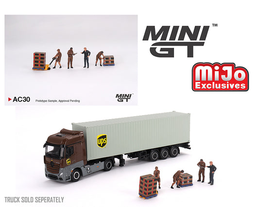 Mini GT 1:64 Figurine UPS Driver and workers