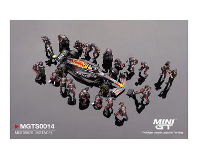 (Preorder) Mini GT 1:64 Oracle Red Bull Racing RB19 #1 Max Verstappen 2023 F1 Japanese Grand Prix Pit Crew Set Limited Edition 5000 Sets