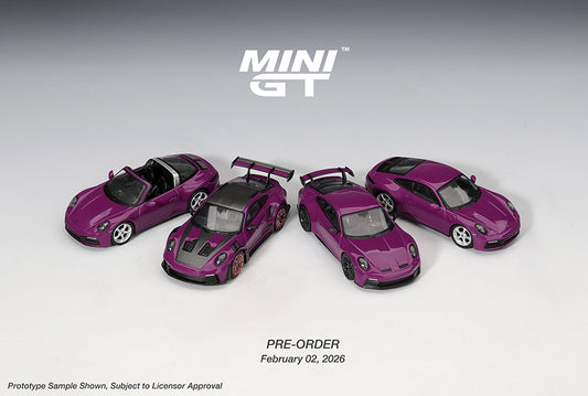 Mini GT 1:64 Porsche 911 (992.1) Rubystone Red Set of 4 – Special Edition