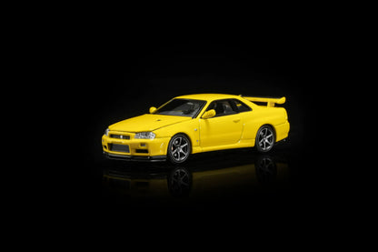 MotorHelix 1/64 Nissan Skyline GT-R R34 V-SPEC II Yellow