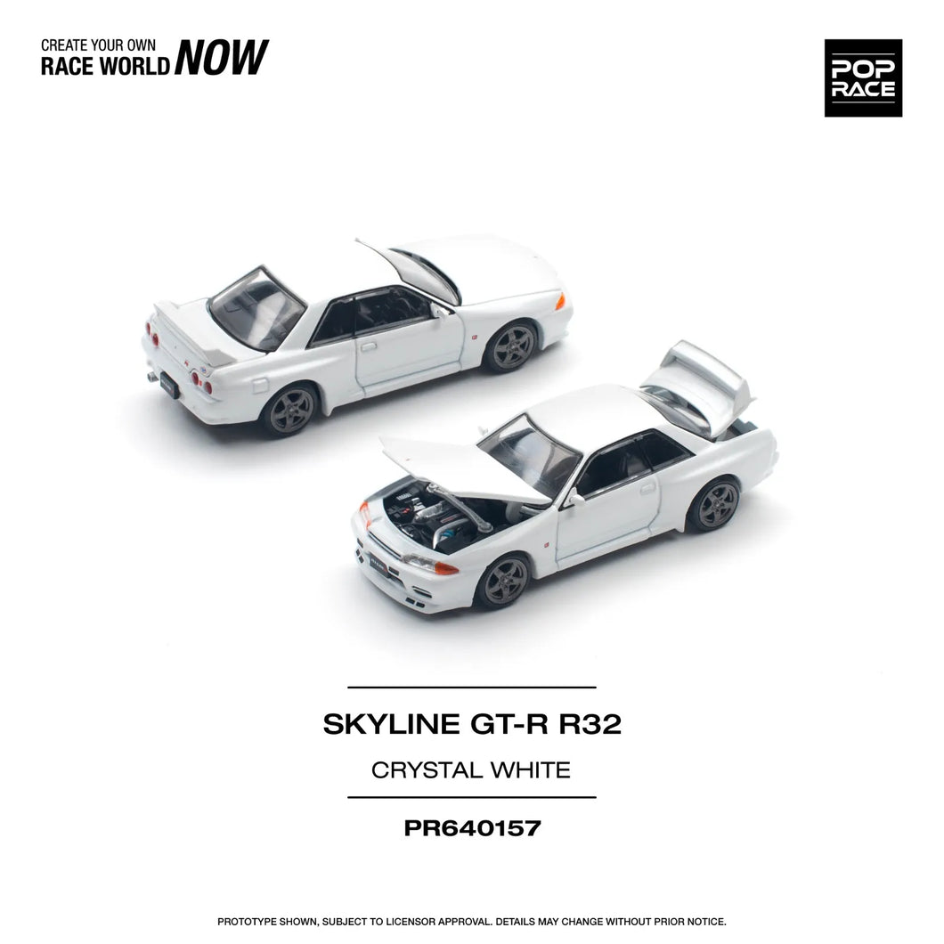 (Pre order) POPRACE 1/64 Nissan Skyline GT-R R32 – Crystal White