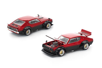 (Pre Order) Poprace 1/64 Nissan Skyline GTR KPGC110 KENMERI - RED/BLACK