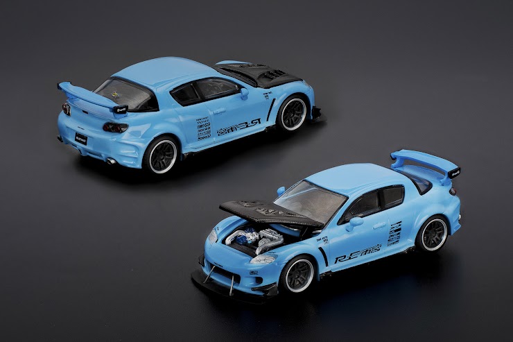 Pre Order) Poprace 1/64 MAZDA RX-8 RE-AMEMIYA LIGHT BLUE