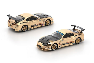 (Pre Order) Poprace 1/64 Toyota TOP SECRET GT300 SUPRA CHROME GOLD / CARBON HOOD