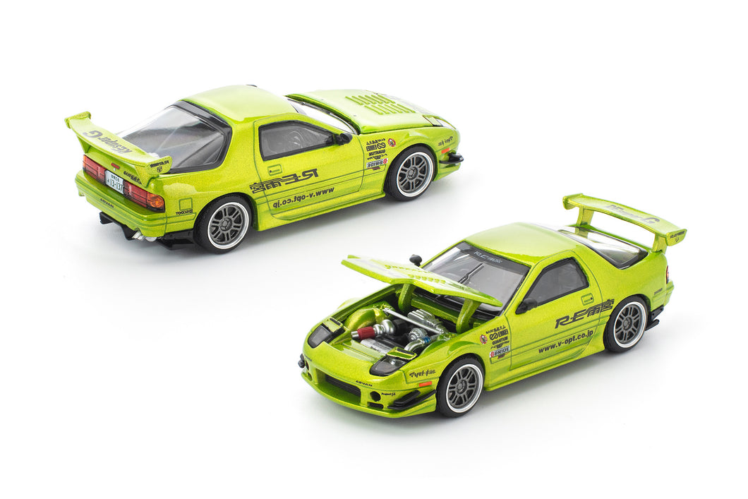 (Pre order) POPRACE 1/64 MAZDA RX7 FC3S RE-AMEMIYA LUMINOUS GREEN
