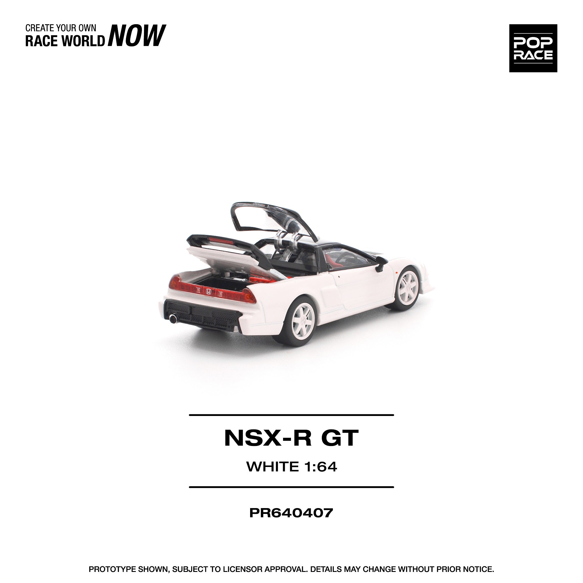 POPRACE 1/64 HONDA NSX-R GT WHITE – DiecastTalk