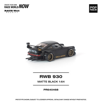 POPRACE 1/64 RWB 930 MATTE BLACK "STELLA ARTOIS" NEW TOOLING