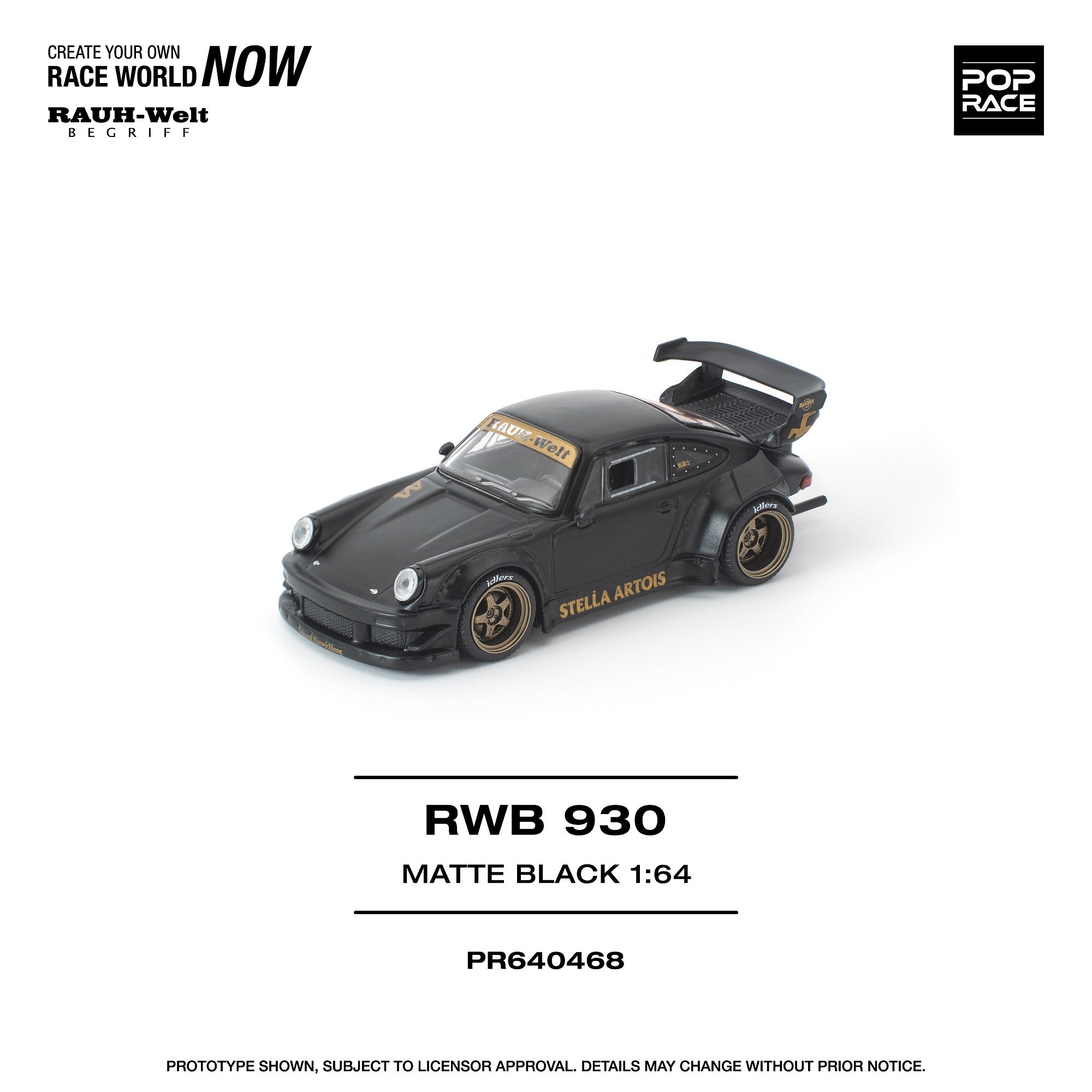 POPRACE 1/64 RWB 930 MATTE BLACK 