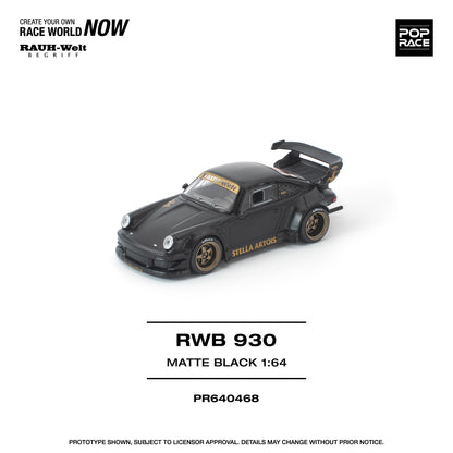 POPRACE 1/64 RWB 930 MATTE BLACK "STELLA ARTOIS" NEW TOOLING