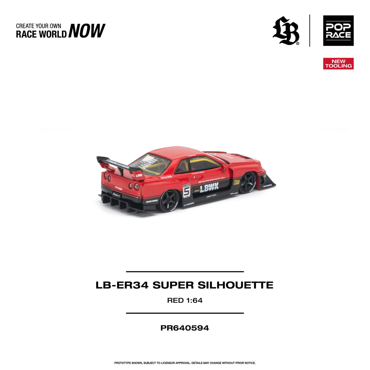 POPRACE 1/64 LB-ER34 SUPER SILHOUETTE - RED