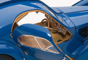 AUTOart 1:18 1938 BUGATTI 57 SC ATLANTIC - BLUE WITH BLUE METAL WIRE-SPOKE WHEELS