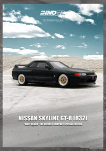 Inno64 1/64 Nissan Skyline GT-R (R32) The Diecast Company Special Edition in Matte Black