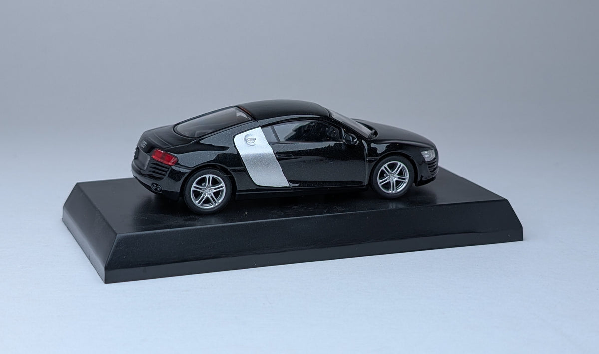 KYOSHO 1/64 Miniature Car Collection Audi R8 (Black and Silver)