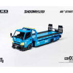 SHOOM64 1:64 FIST TEAM Hino 300 Custom Drop-Bed Car Carrier – Blue – Special Edition